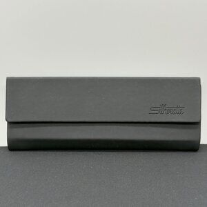 Silhouette Black Eyeglass Tri Fold Case Hard Shell Flat Lay